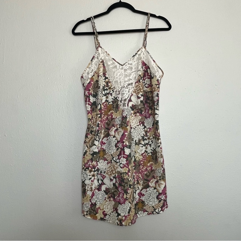 Vintage Victoria's Secret Gold Label Lace and Floral Slip Dress